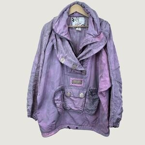 High Society Vintage Anorak Ski Jacket 38 Purple Metallic 80s Retro Streetwear